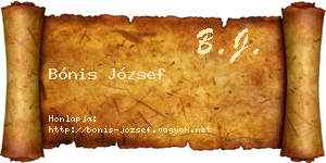 Bónis József névjegykártya
