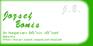 jozsef bonis business card