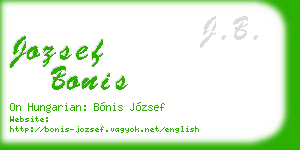 jozsef bonis business card